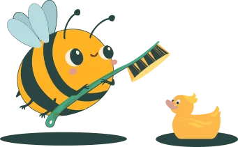 Bee with brush